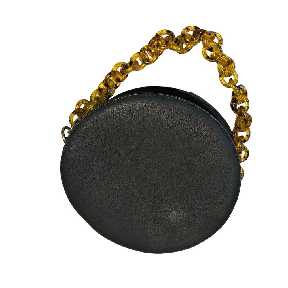 Anthropologie Women's Round Black Chain‎ Shoulder Bag